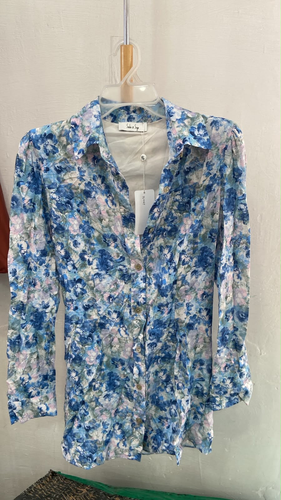 Floral Button-Up Long Sleeve Shirt with Collar