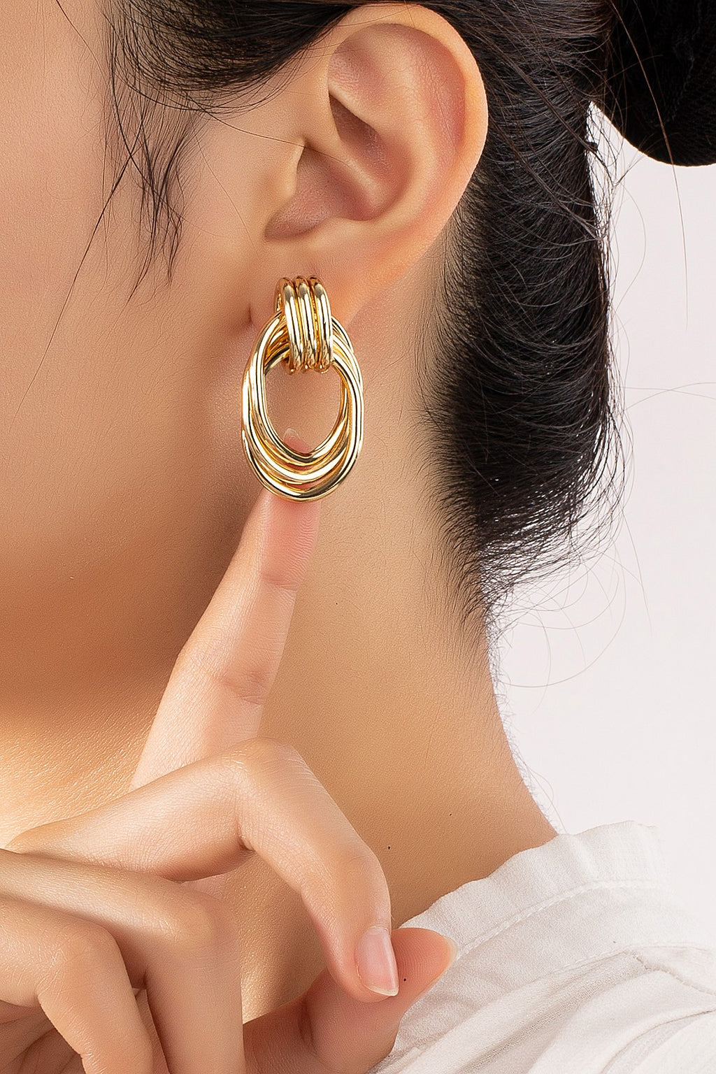 Elegant Trio Metal Knot & Hoop Earrings for Women | Versatile Silver-Tone Jewelry Set | SEO Optimized