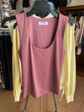 Pink Sleeveless Scoop Neck Top with Soft Texture