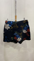 Floral High-Waist Shorts with Scalloped Hem