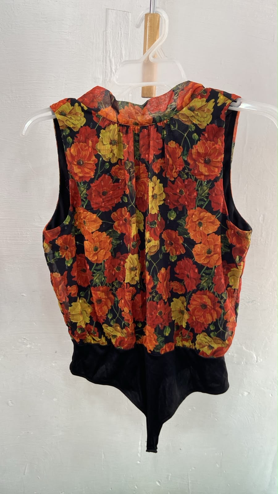Floral Sleeveless Bodysuit with Black Bottom