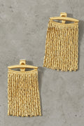 Elegant Curve Bar & Chain Fringe Dangle Earrings - Women's Silver-Tone Jewelry | SEO Optimized