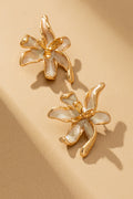 Elegant Floral Enamel Statement Stud Earrings for Women - SEO Optimized