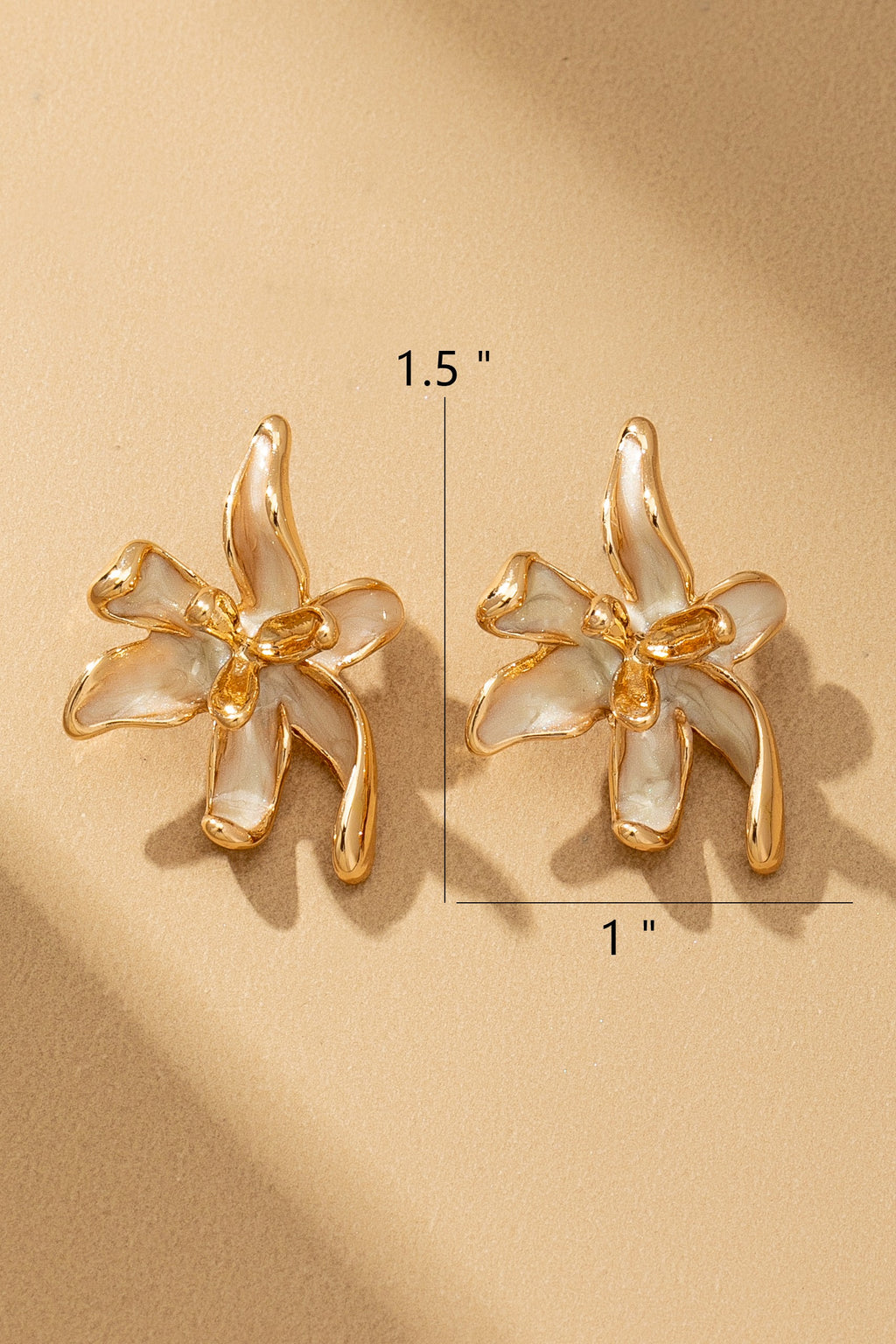 Elegant Floral Enamel Statement Stud Earrings for Women