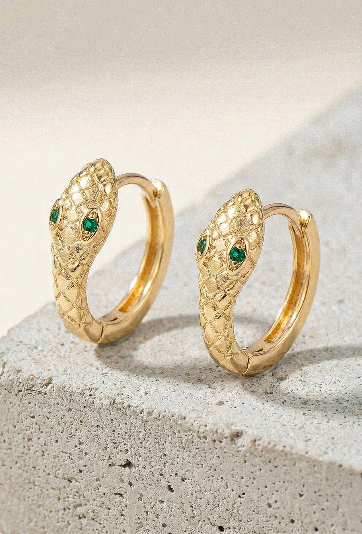 Chic Stainless Steel Snake Huggie Hoop Earrings for Women | Dainty & Hypoallergenic Jewelry