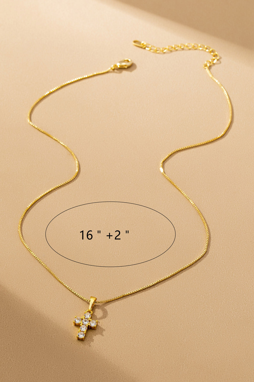 Sparkling Non-Tarnish Crystal Cross Pendant Necklace for Women | Elegant Gold-Tone Jewelry