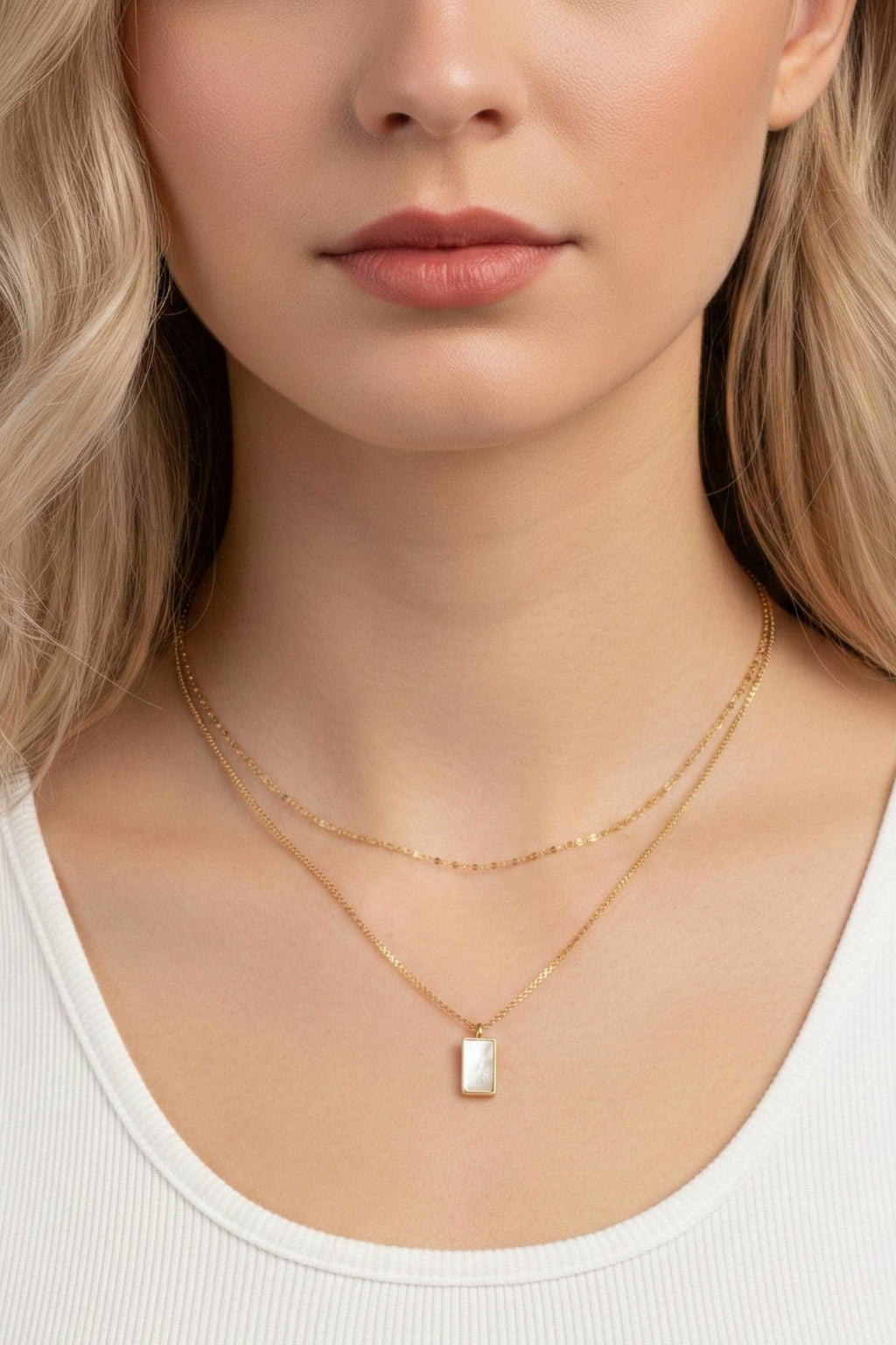 TikTok Viral! ✨ Delicate Brass Box Chain Mop Pendant Necklace | Shiny Gold Plated | Perfect Gift for Her