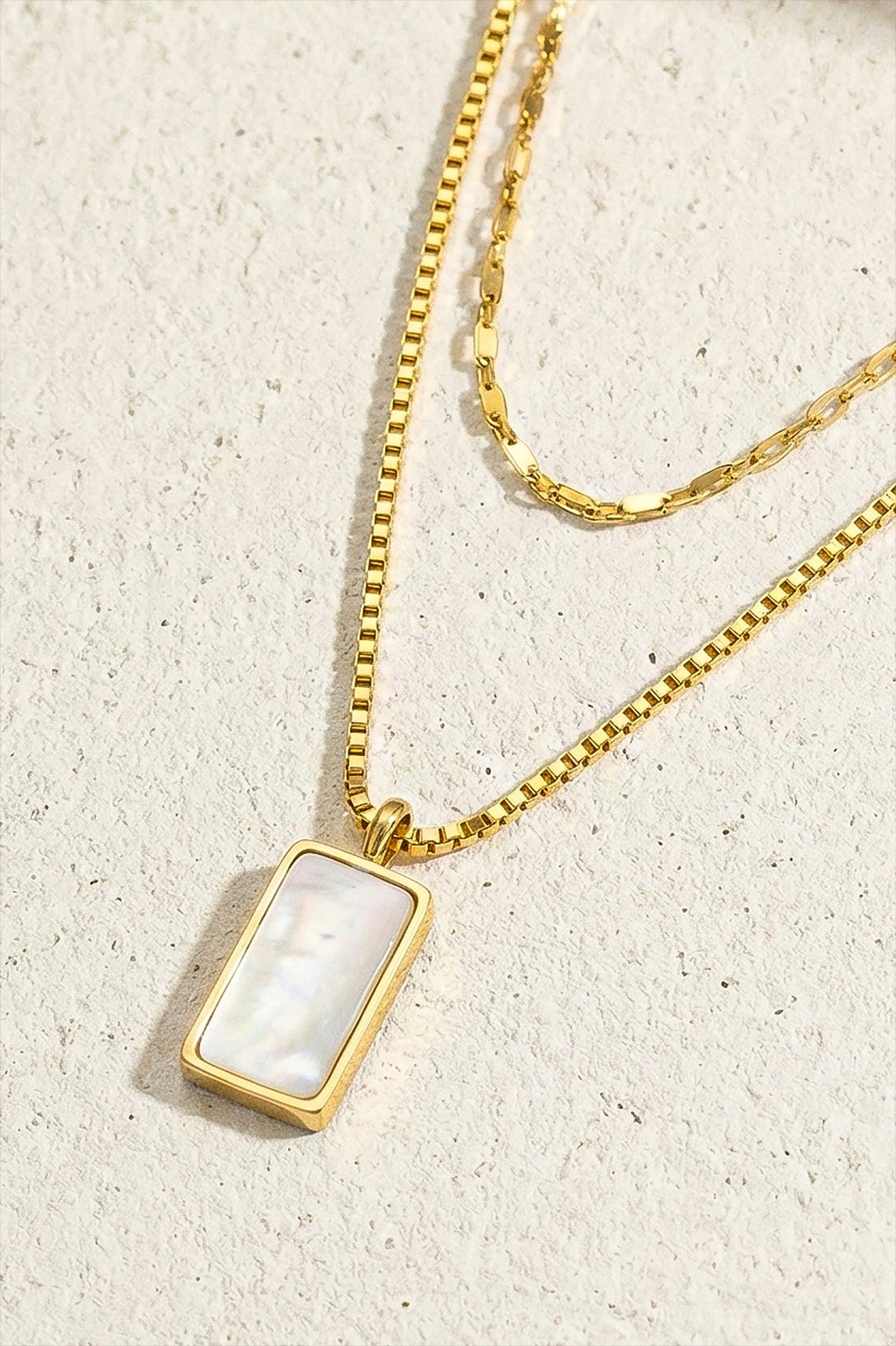 TikTok Viral! ✨ Delicate Brass Box Chain Mop Pendant Necklace | Shiny Gold Plated | Perfect Gift for Her