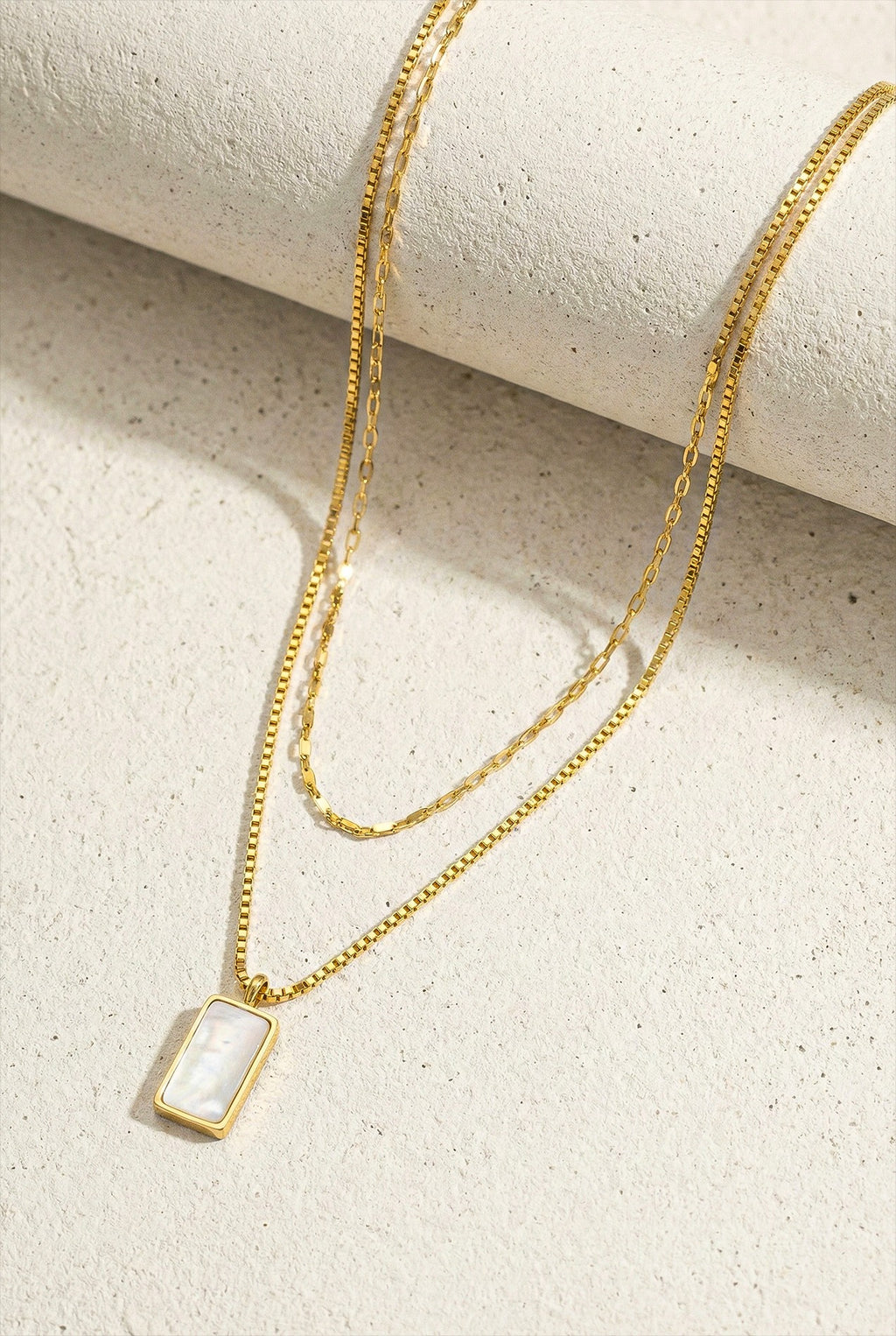 TikTok Viral! ✨ Delicate Brass Box Chain Mop Pendant Necklace | Shiny Gold Plated | Perfect Gift for Her