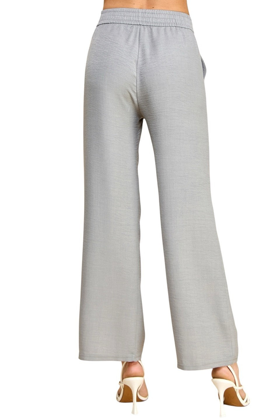 Women's Plus Size Wide Leg Linen-Blend Trousers - Comfortable High-Waisted Pants