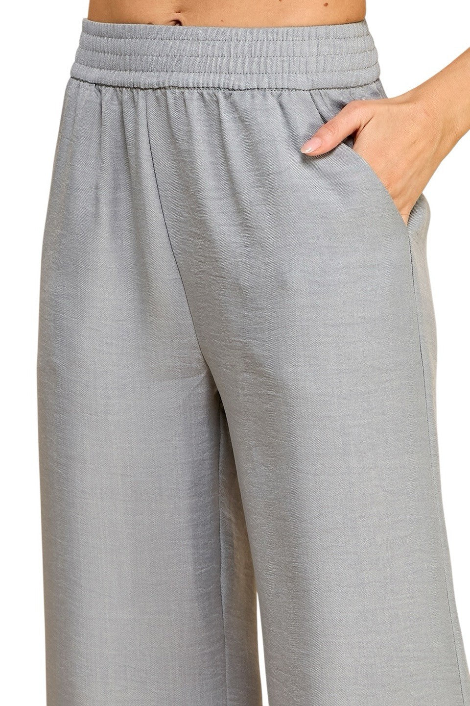Women's Plus Size Wide Leg Linen-Blend Trousers - Comfortable High-Waisted Pants