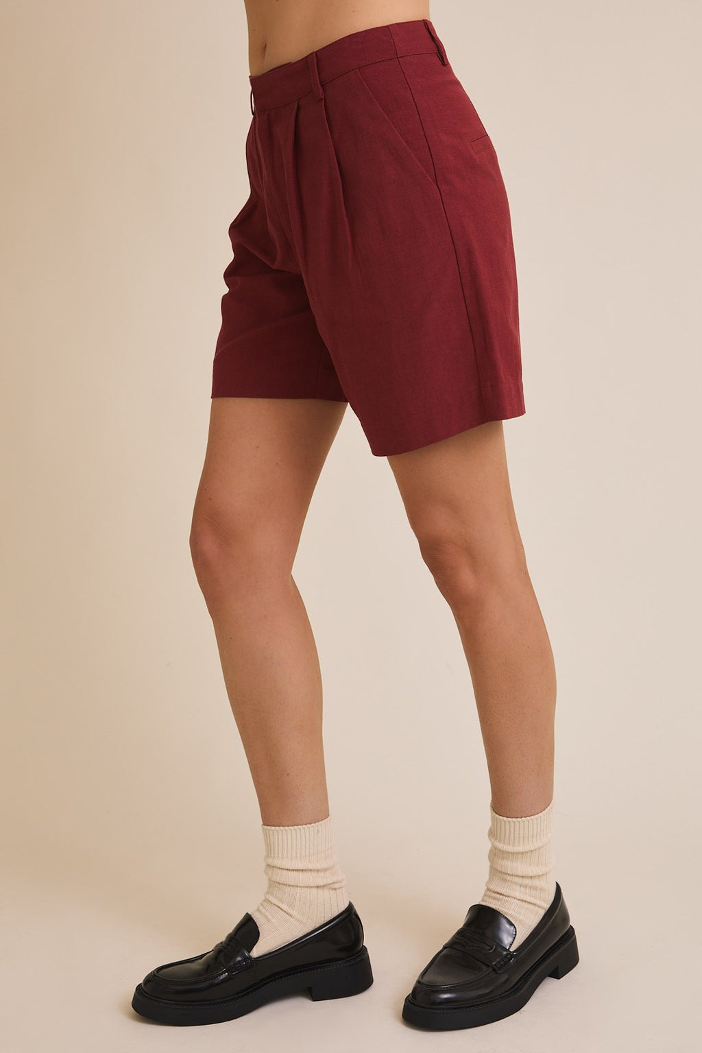 Pleated Bermuda Shorts