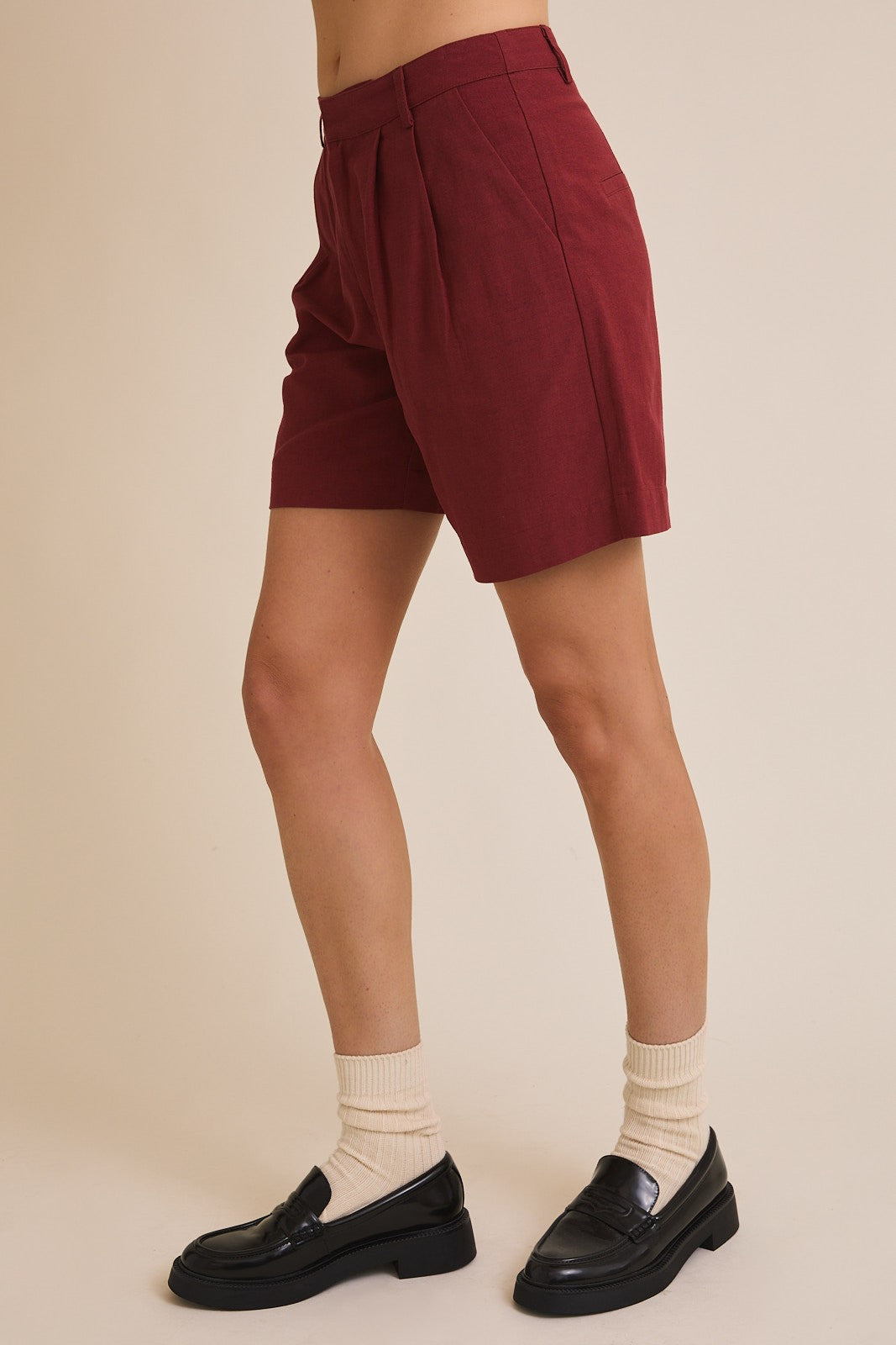 Pleated Bermuda Shorts