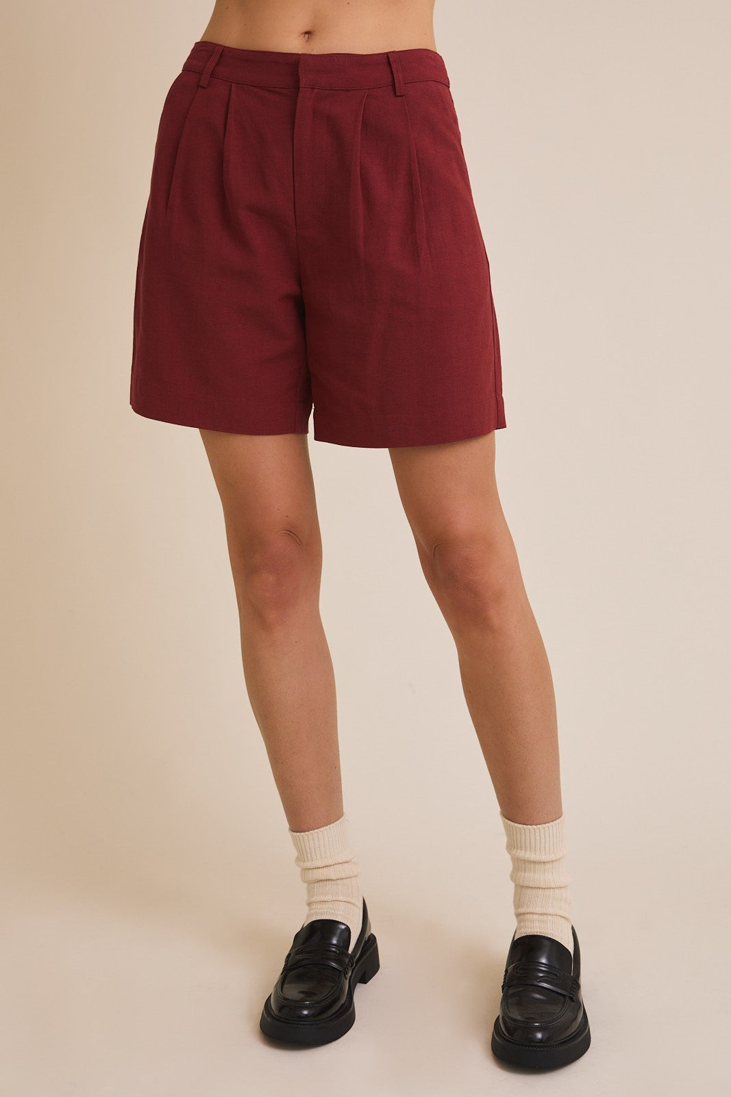 Pleated Bermuda Shorts