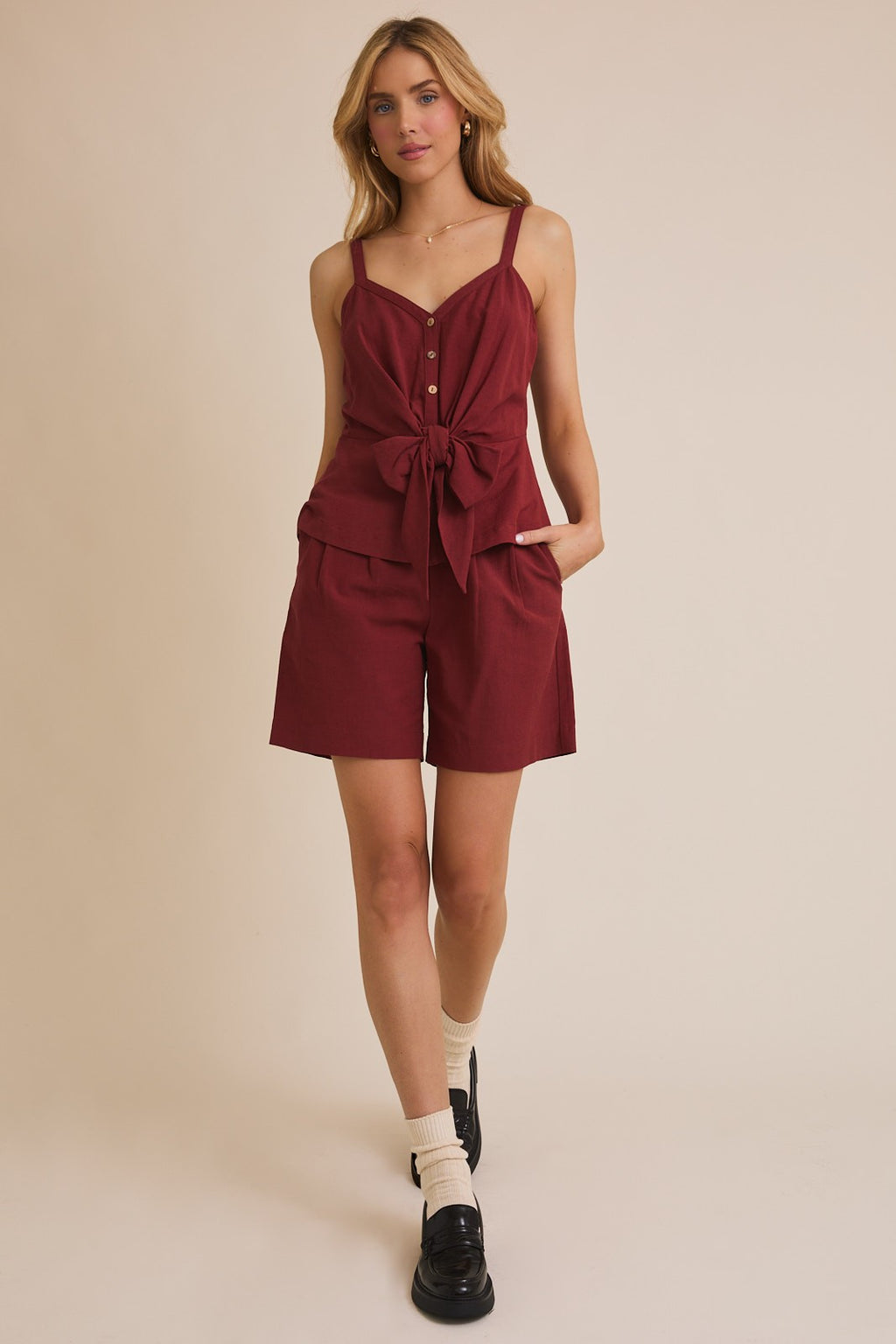 Pleated Bermuda Shorts