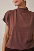 Mock Neck Short Sleeve Top