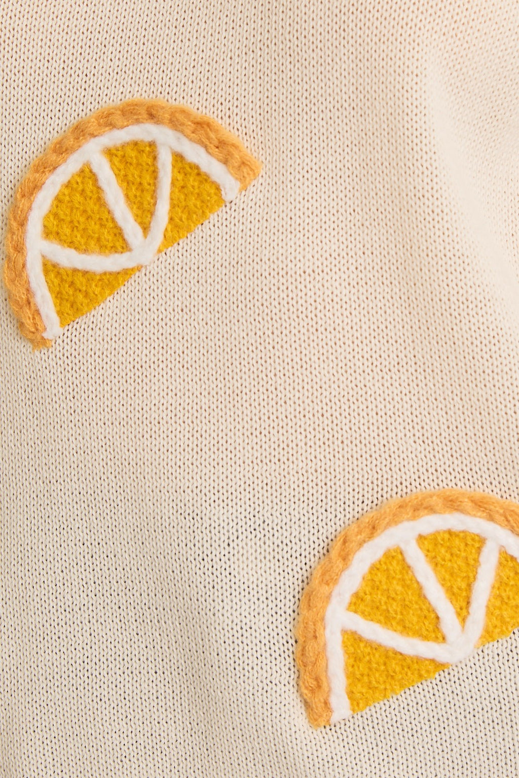 Round Neck Sleeveless Orange Patch Knit Top