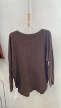 Brown Long Sleeve Button Back Top