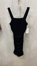 Black Sleeveless Bodycon Dress with Ruched Detail