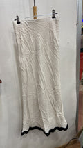Cream Fitted Maxi Skirt with Black Trim