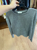 Gray Long Sleeve Crew Neck Sweater