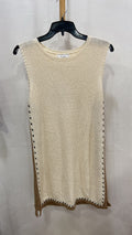 Beige Sleeveless Knit Top with Side Detail