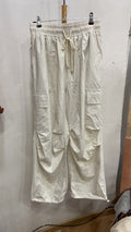 Cream Cargo Pants with Drawstring Waist