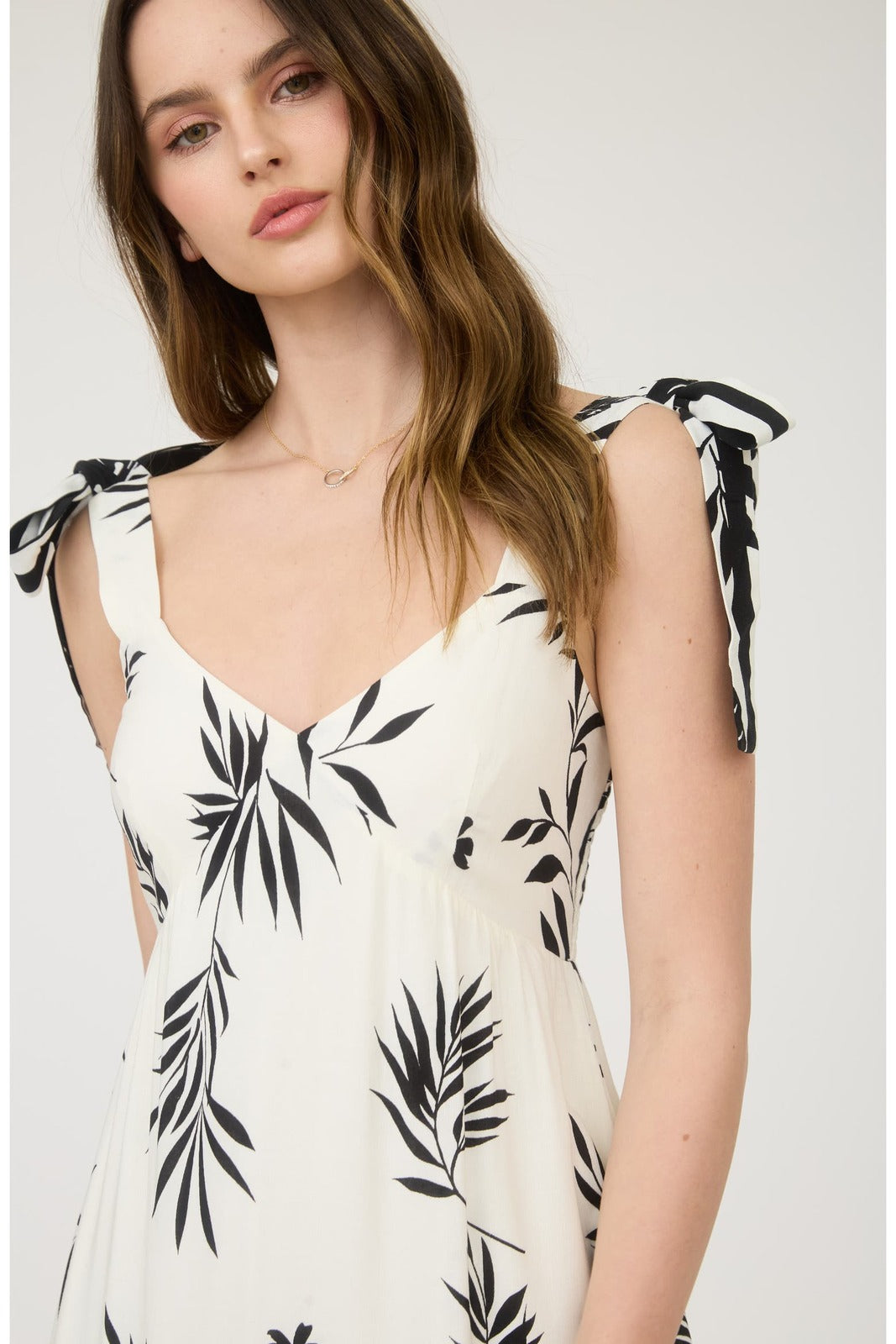 Cream Floral Spaghetti Strap Maxi Dress with Ruffle Hem