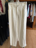 Cream Relaxed Fit Trousers with Side Pockets