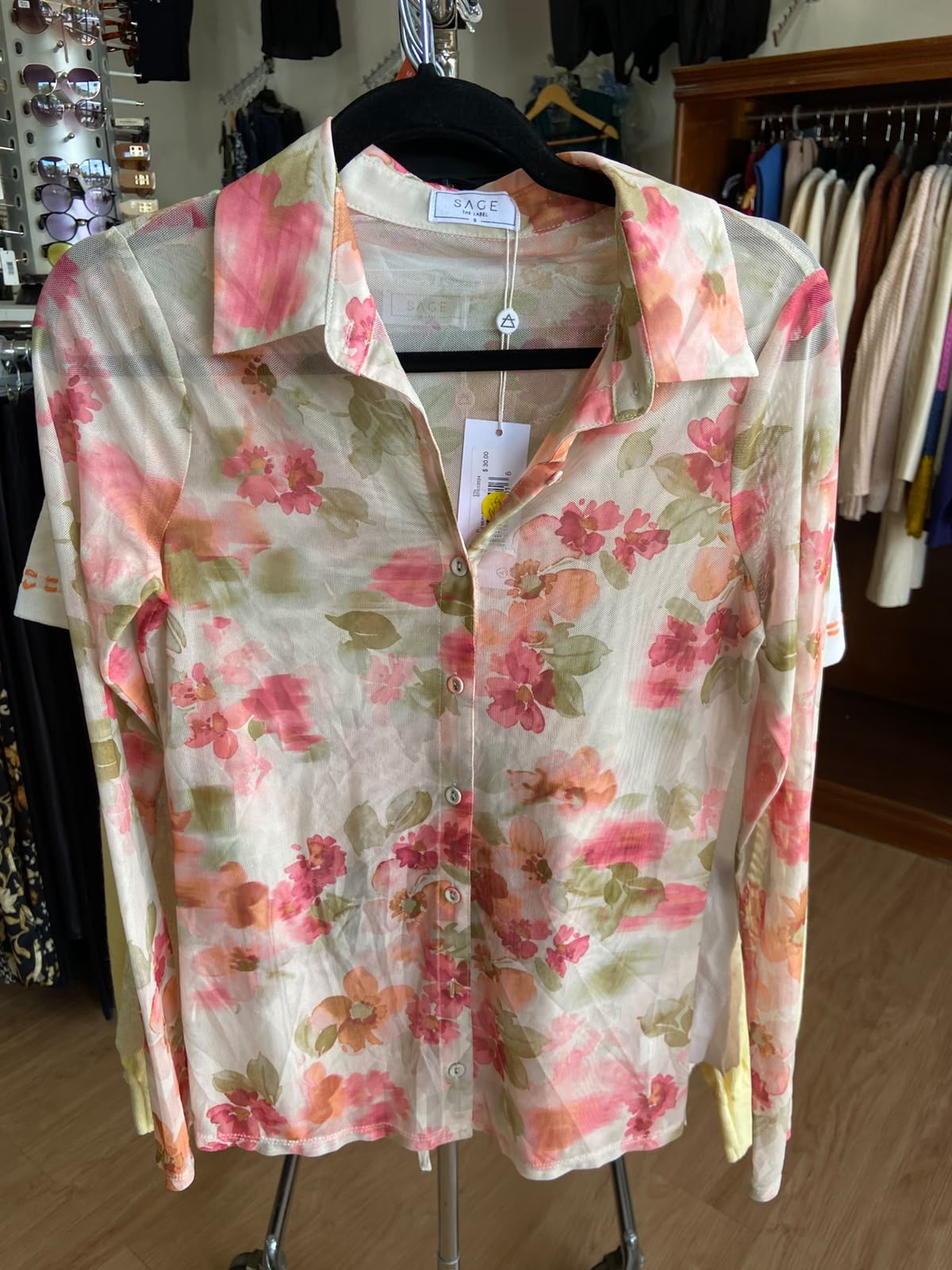Floral Long Sleeve Button-Up Shirt with Collar