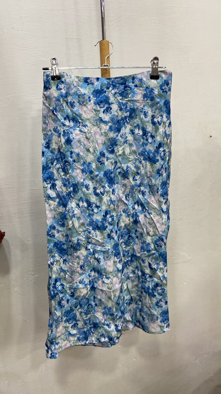 Floral Midi Skirt with Soft Draping
