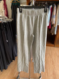 Gray Stretchable Wide-Leg Trousers with Pleats