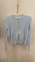 Light Blue Long Sleeve Knitted Cardigan with Buttons