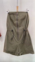 Olive Green High-Waist Shorts with Drawstring Detail