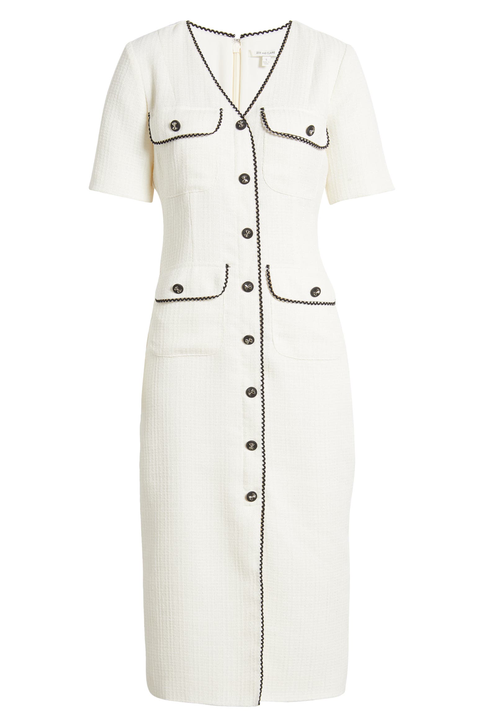Cream Midi Sleeve Button-Up Midi Dress with Pockets