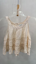 Cream Tiered Sleeveless Top with Ruffled Detail