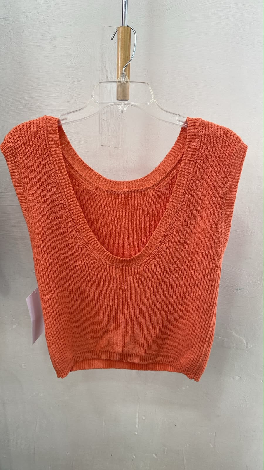 Orange Short Sleeve Ribbed Crop Top