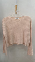 Peach Cropped Long Sleeve Knit Sweater