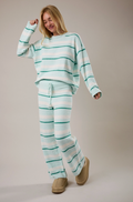MARINA STRIPE LOUNGE SET IN LIGHT MINT STRIPE