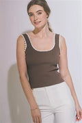 Coquette Aesthetic Sleeveless Pearl Blouse - Elegant Casual Women's Summer Top