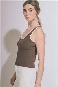 Coquette Aesthetic Sleeveless Pearl Blouse - Elegant Casual Women's Summer Top