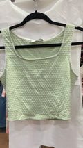Mint Green Sleeveless Top with Textured Detail
