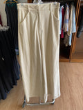 Beige Wide-Leg Trousers with Side Pockets