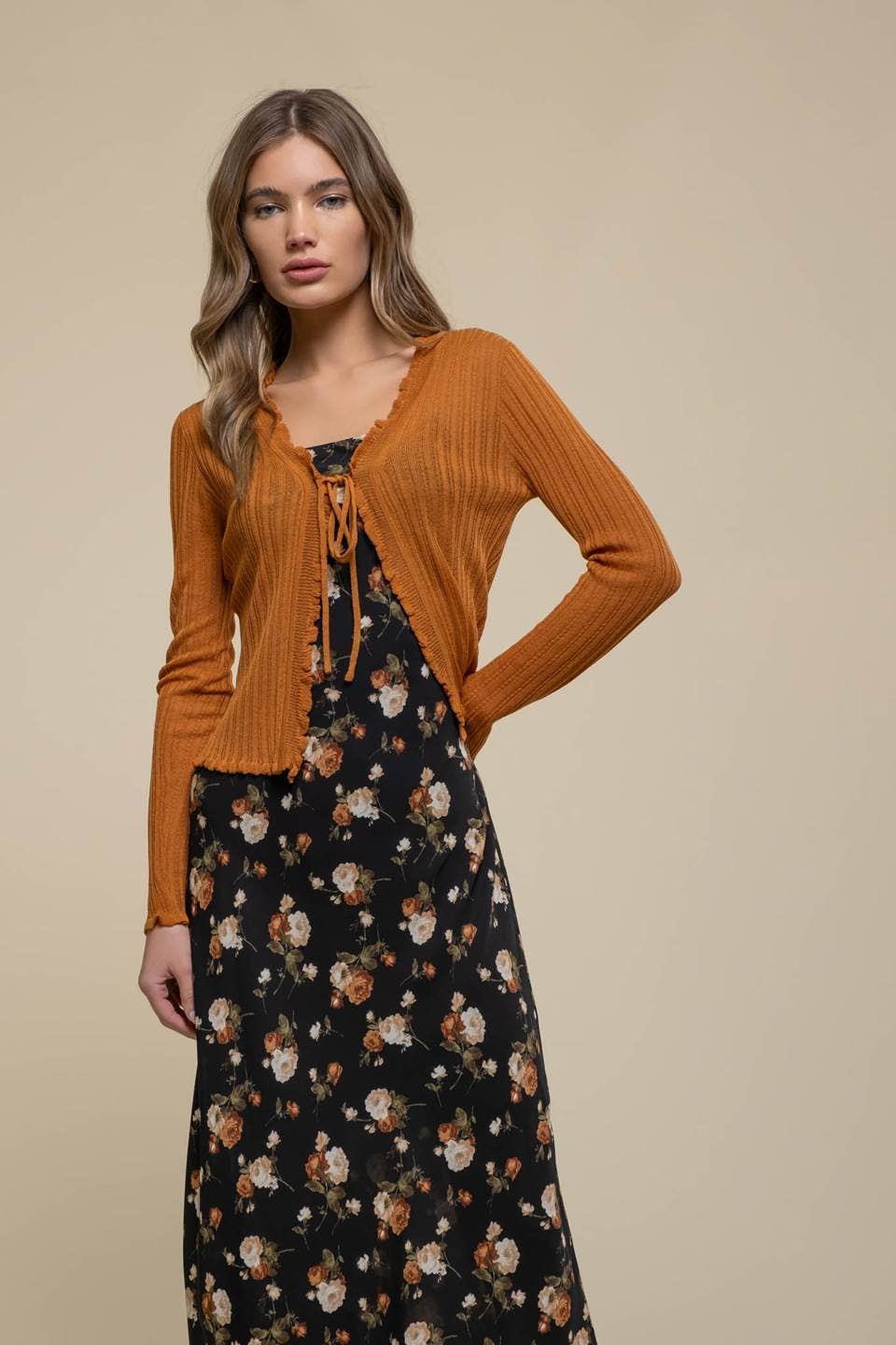 Black Floral Cowl Neck Maxi Dress