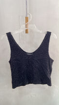Black Cropped Tank Top with Textured Fabric