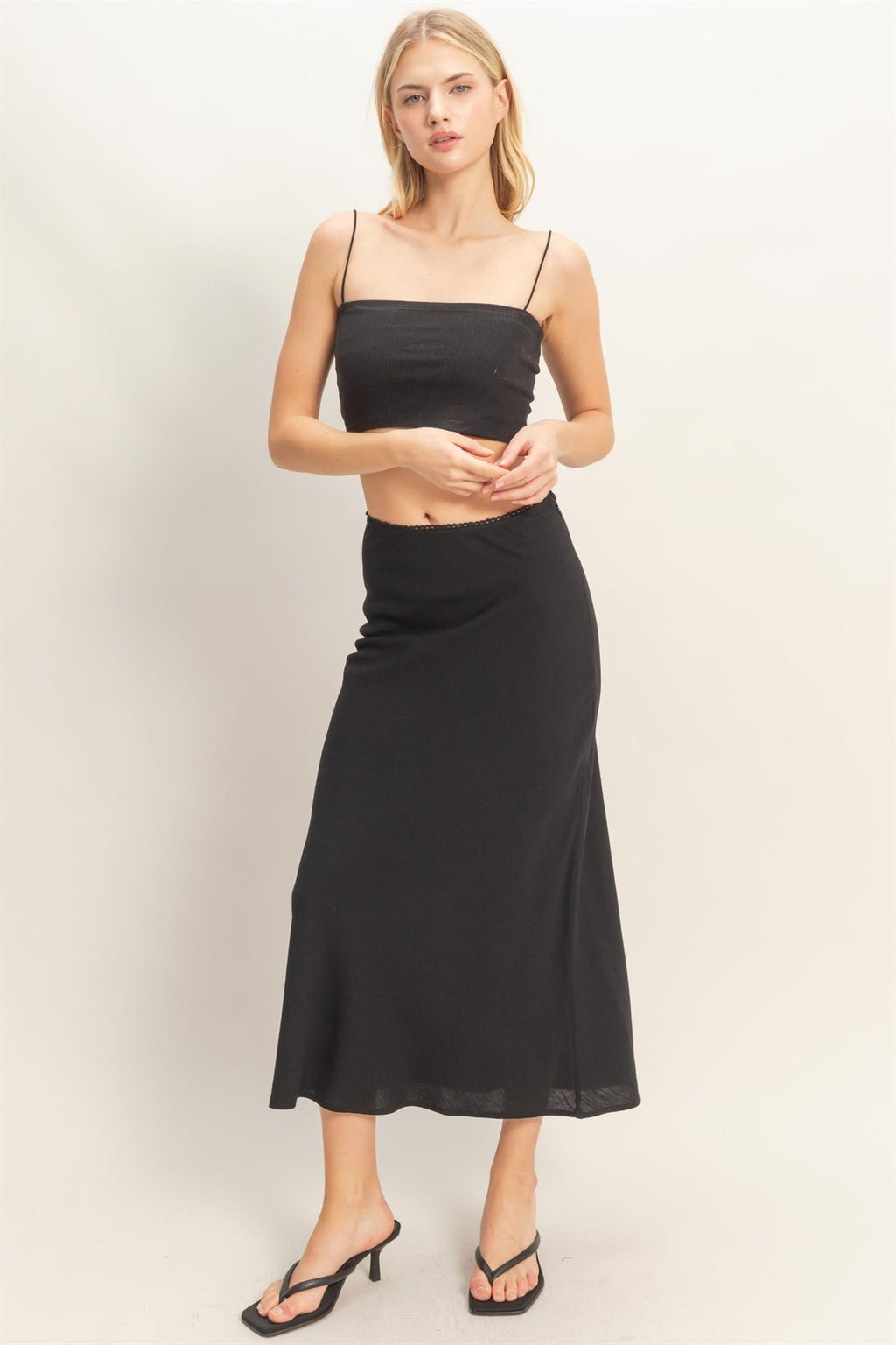 Women’s Natural Cotton Linen Maxi Skirt – High Waist A-Line Flowy Skirt