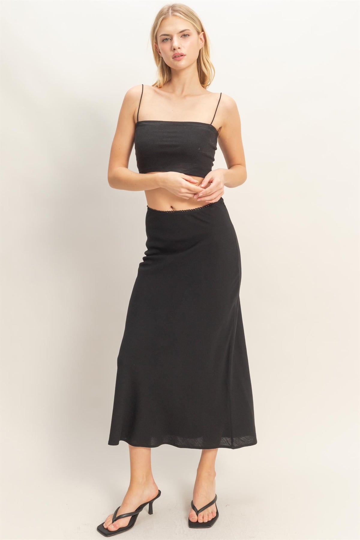 Women’s Natural Cotton Linen Maxi Skirt – High Waist A-Line Flowy Skirt