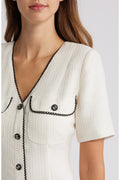 Cream Midi Sleeve Button-Up Midi Dress with Pockets