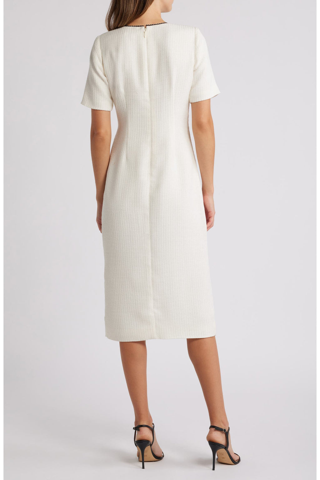 Cream Midi Sleeve Button-Up Midi Dress with Pockets
