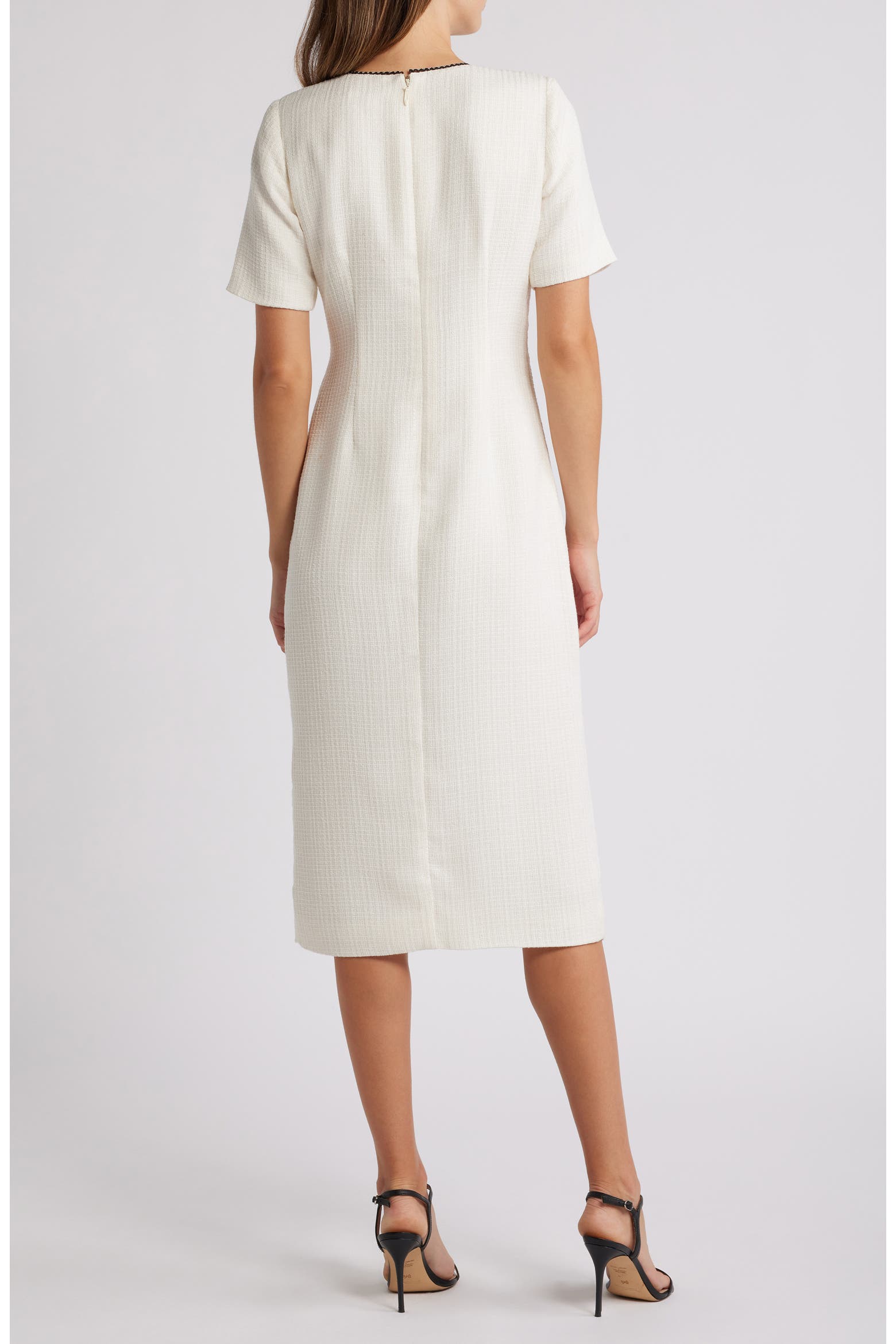 Cream Midi Sleeve Button-Up Midi Dress with Pockets